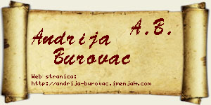 Andrija Burovac vizit kartica